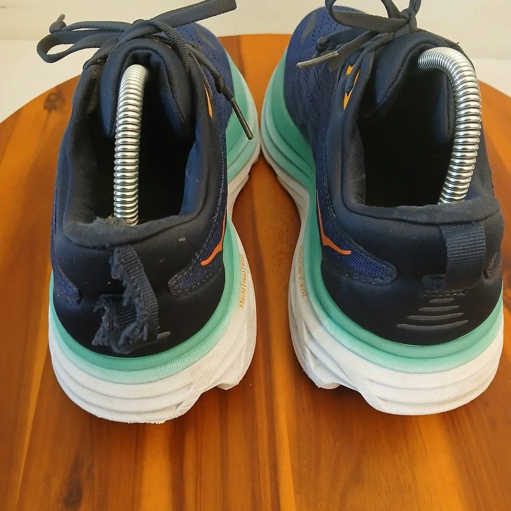 Hoka One One Bondi 8 Women 10 D Wide Blue Running Shoes Sneakers 1127954 OSBB